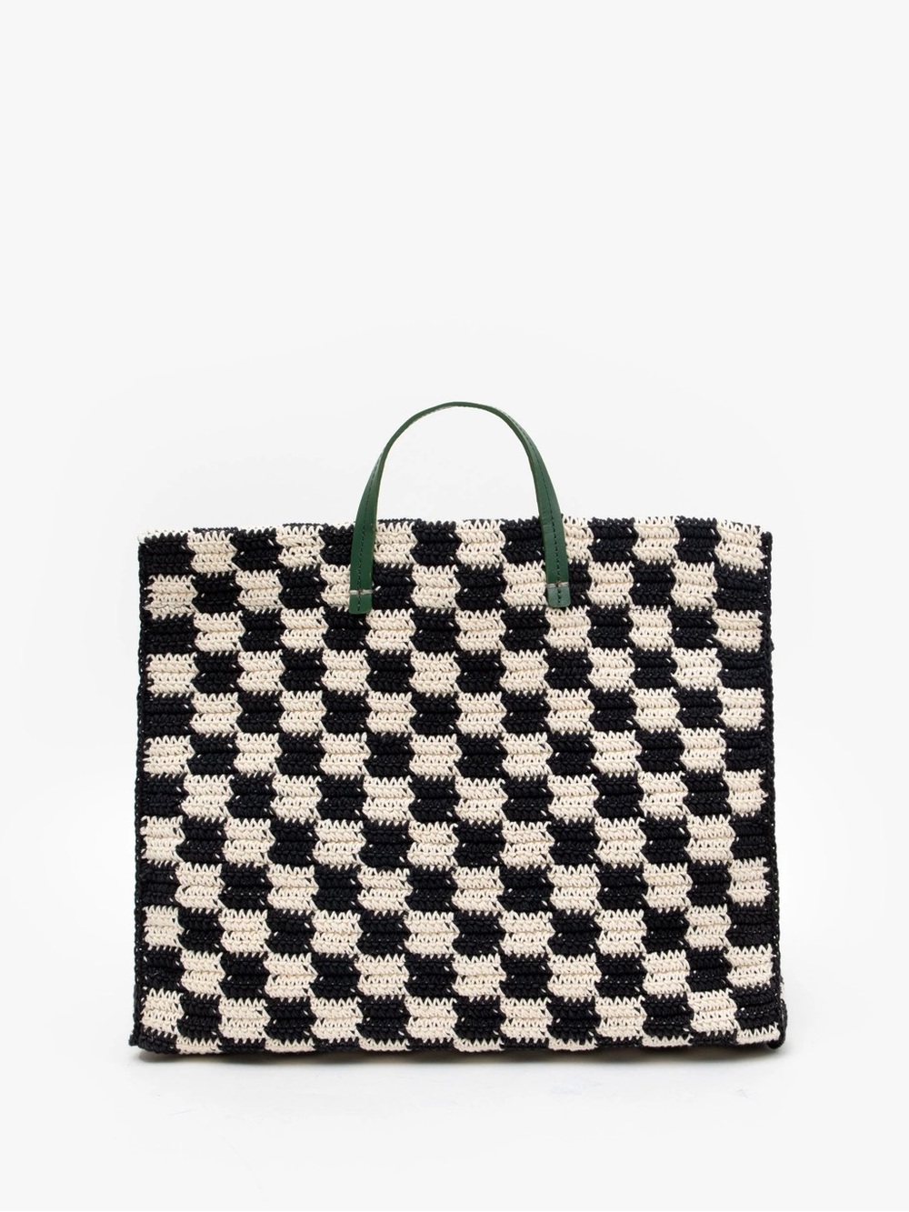 Clare V Black and Cream Summer Simple Tote with Multicolor Woven Shoulder Strap